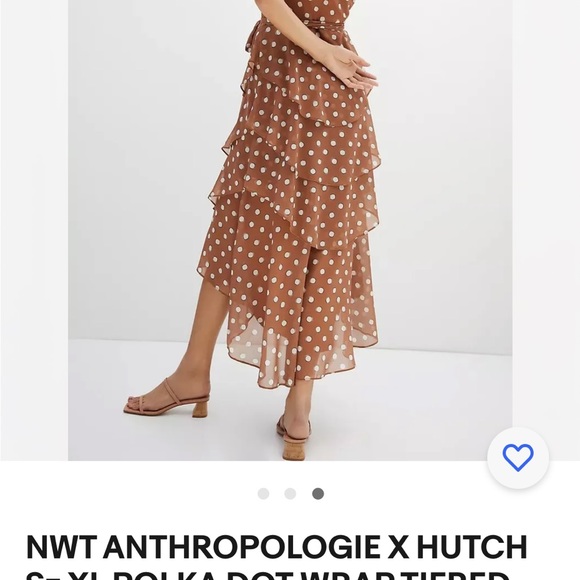 NWT ANTHROPOLOGIE X HUTCH Sz M POLKA DOT WRAP TIERED MAXI DRESS - Picture 2 of 3